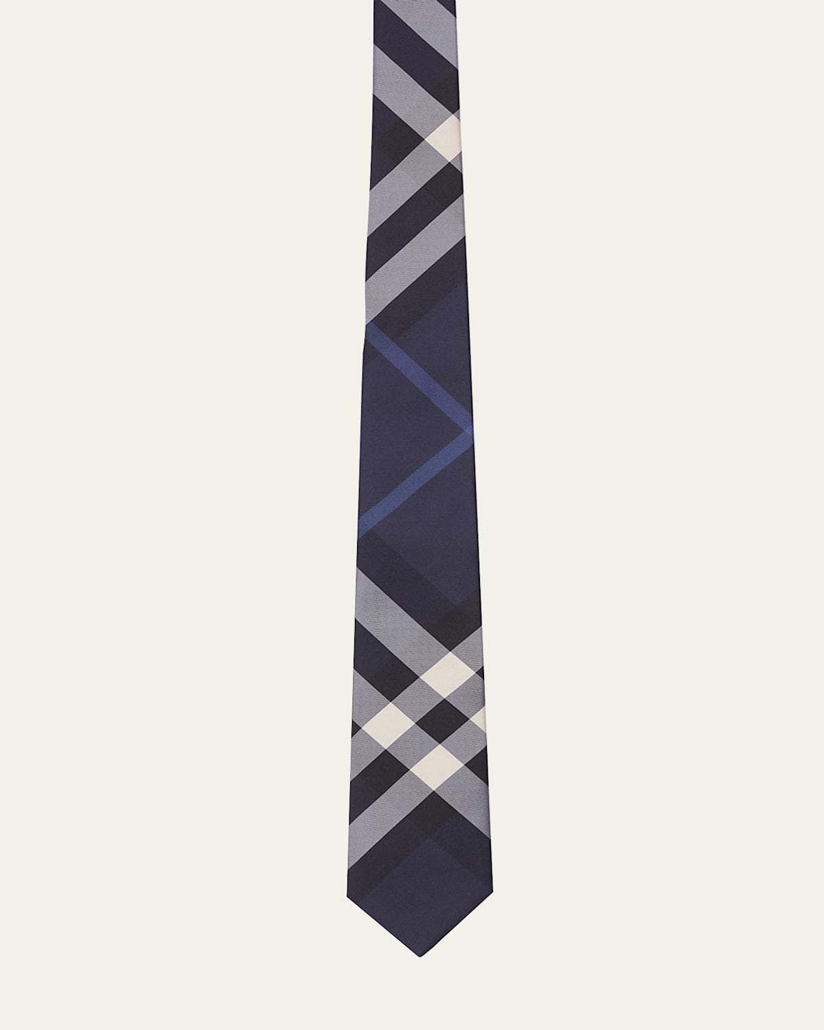 Mens Exploded Check Silk Tie Product Image