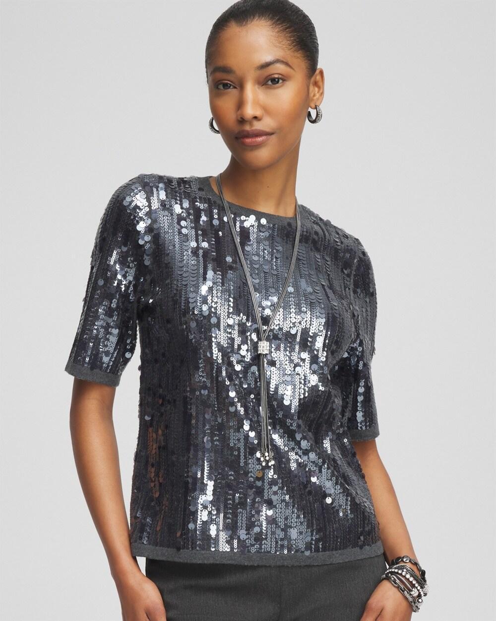 Sequin Pullover Sweater Product Image