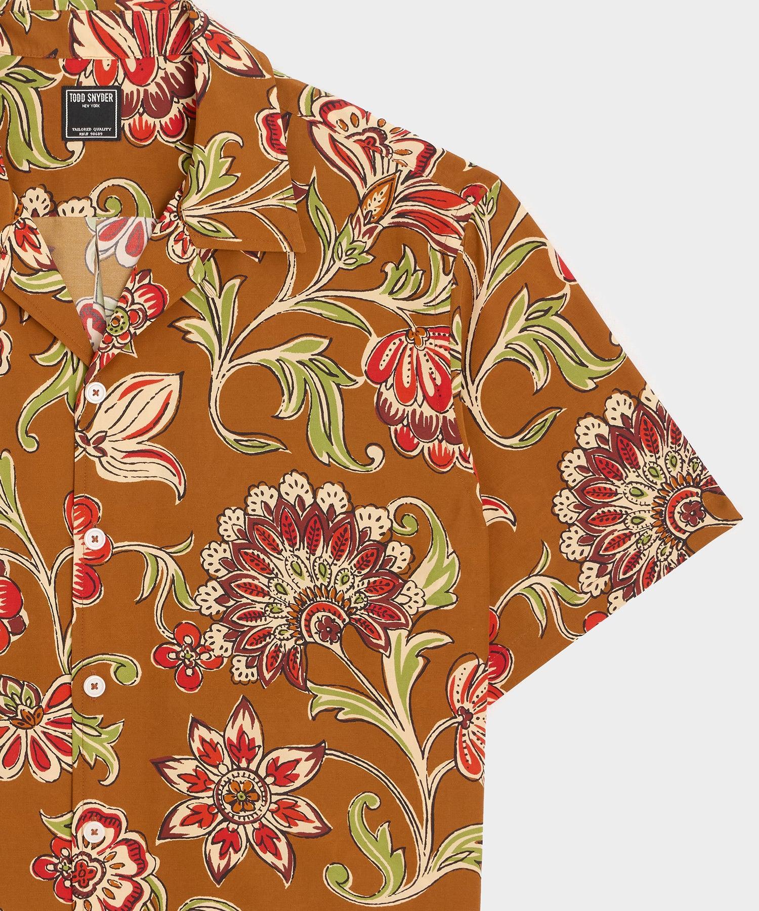Cropped Silk-Cotton Camp Collar Shirt Product Image