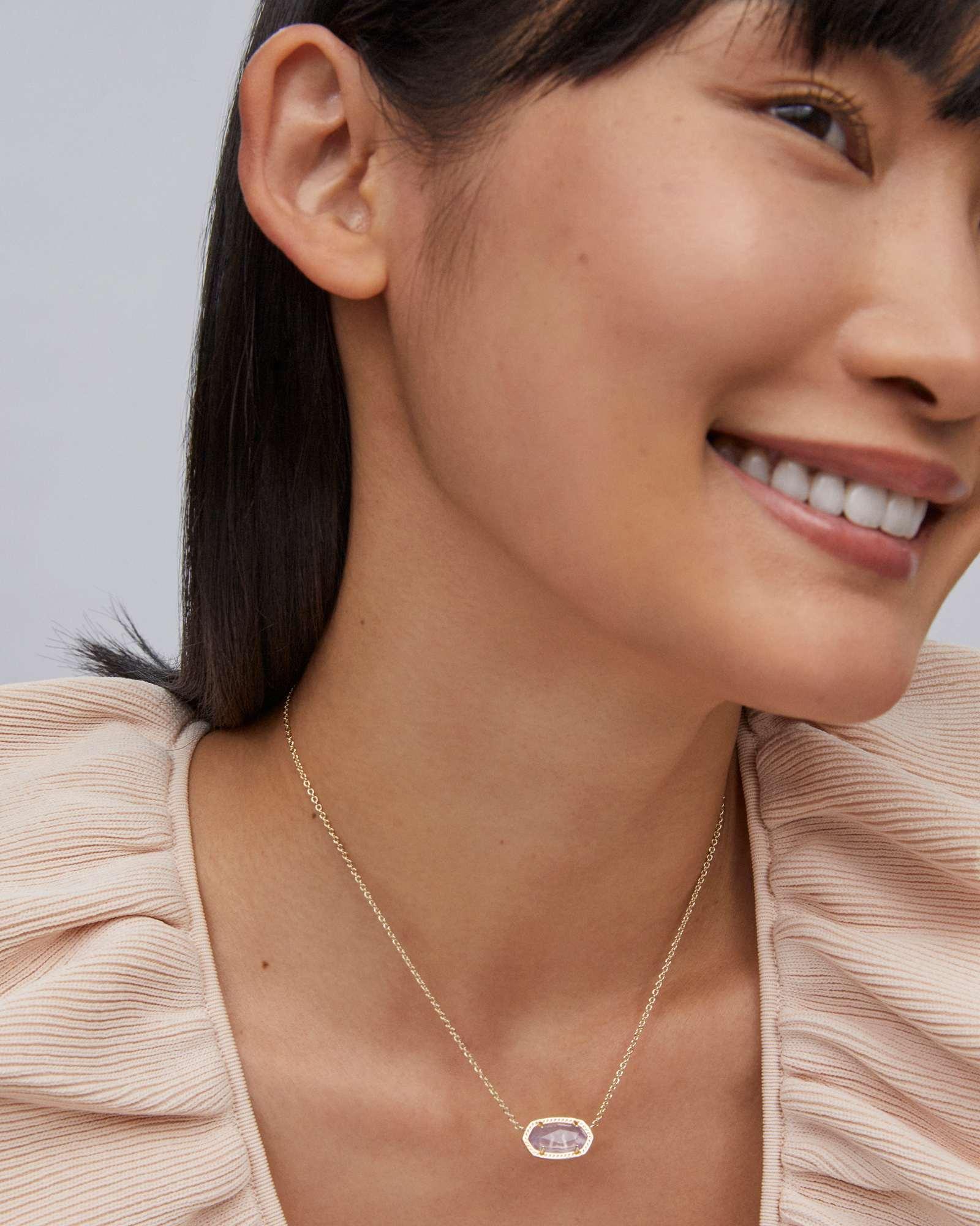 Elisa Gold Pendant Necklace in Peridot Illusion Product Image