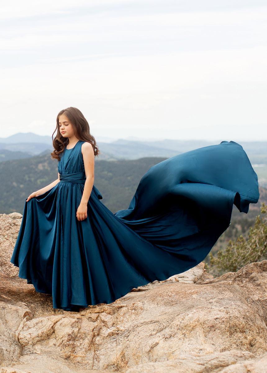 Junie Impact Dress in Deep Ocean Girls Product Image