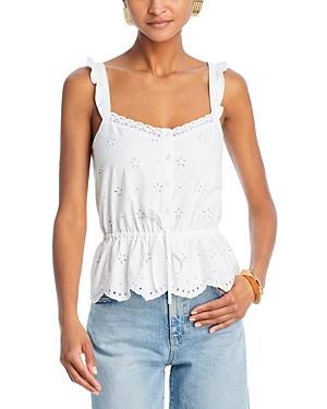 Womens Marsa Eyelet-Embroidered Peplum Top Product Image