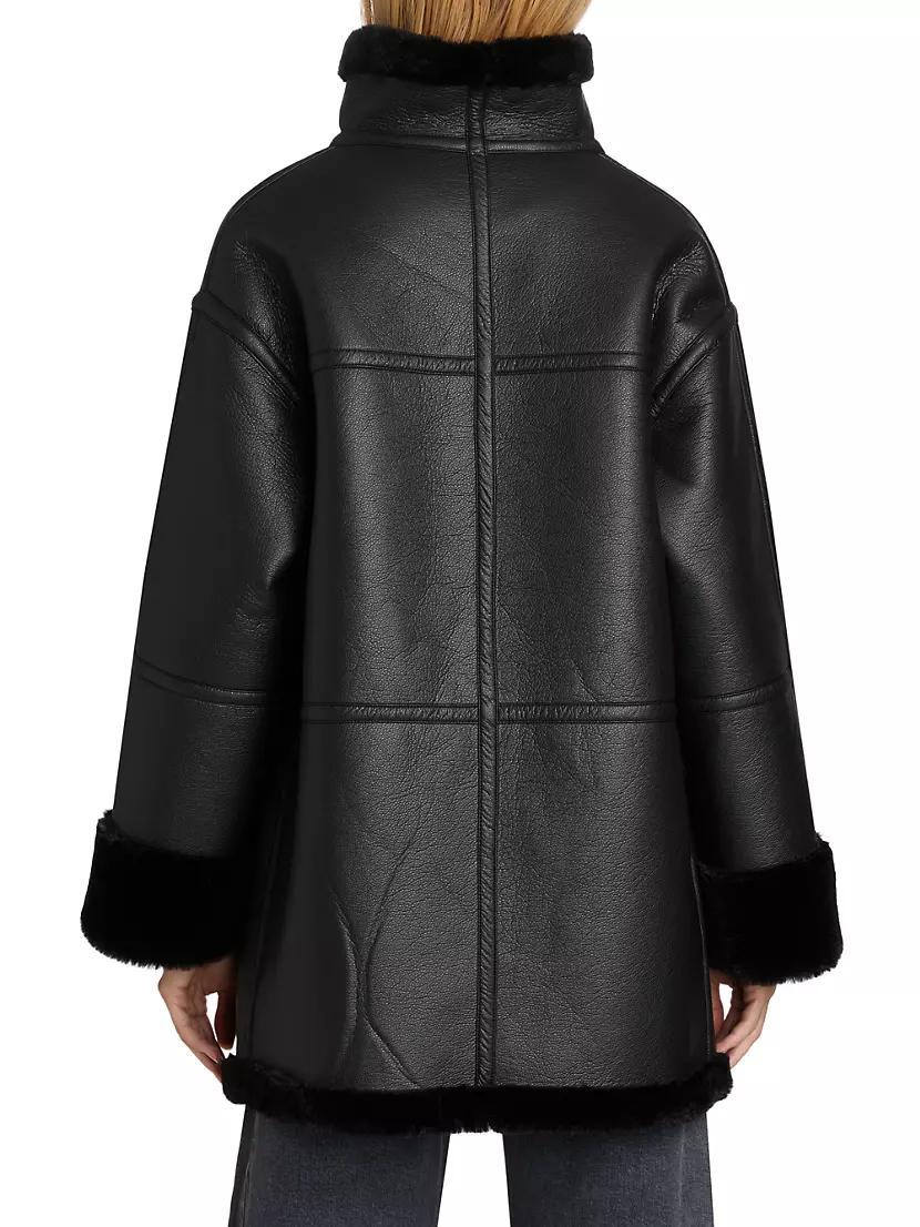 Ally Faux Leather & Fur Coat Product Image