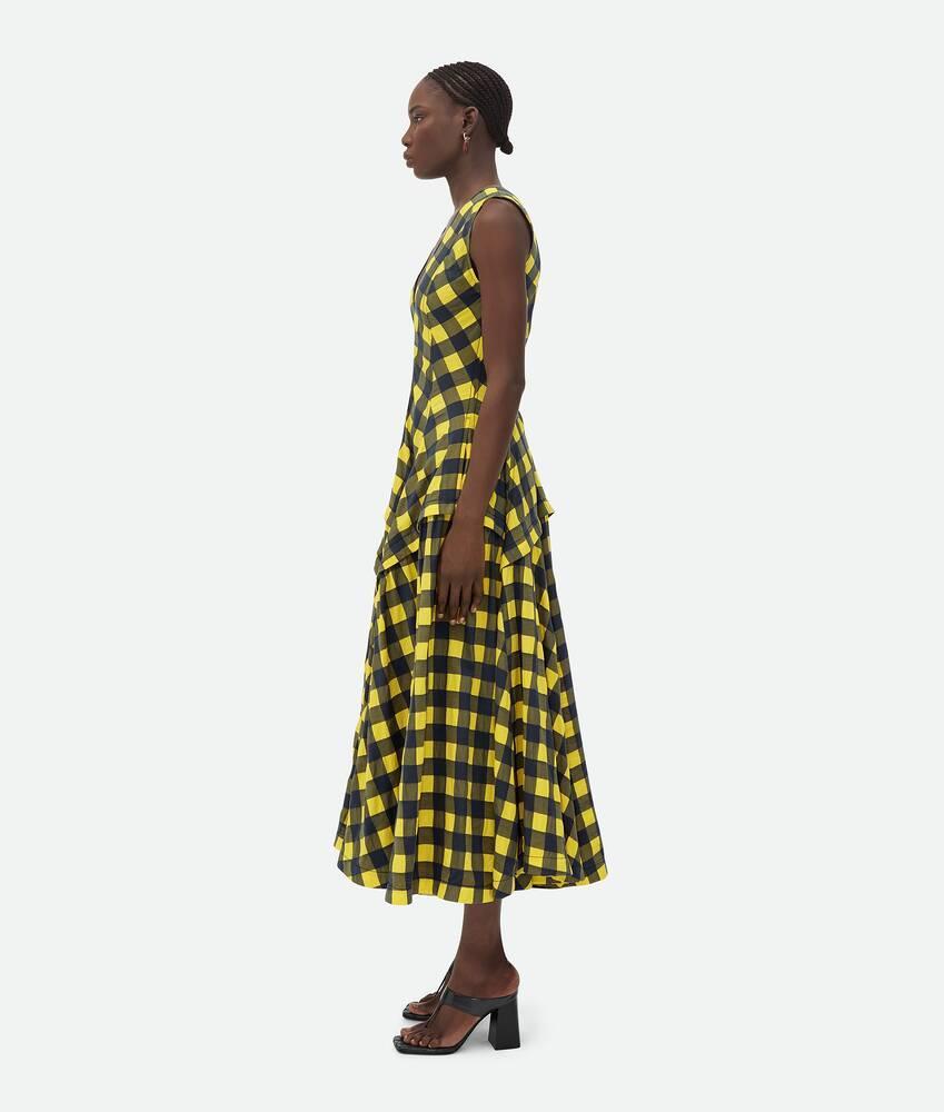 Women's Gingham Cotton Dress in Yellow/shrub/wave Product Image