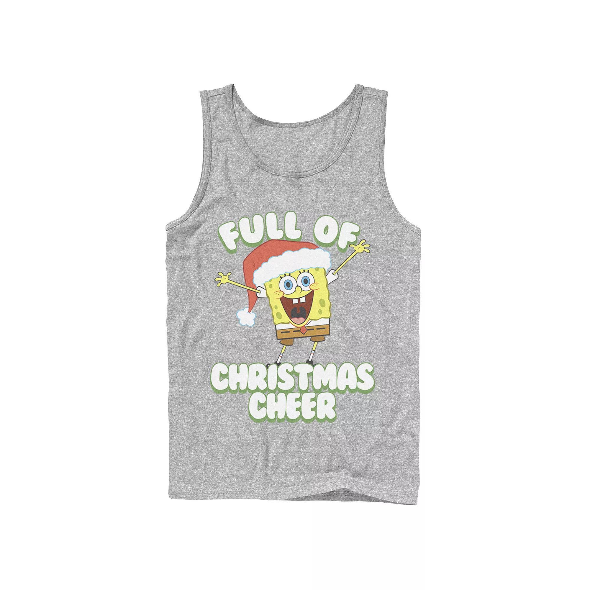 Men's SpongeBob SquarePants Full of Cheer Tank Top Top, Size: Large, Athletic Grey Product Image