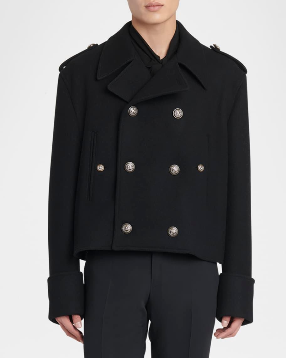 Mens Cropped Double-Breasted Jacket Product Image