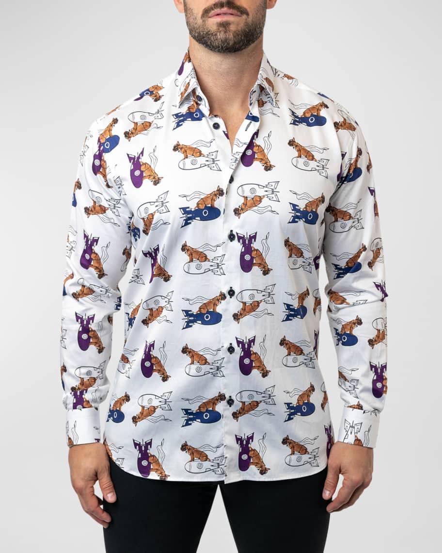 Mens Fibonacci Rocket Dog Dress Shirt Product Image