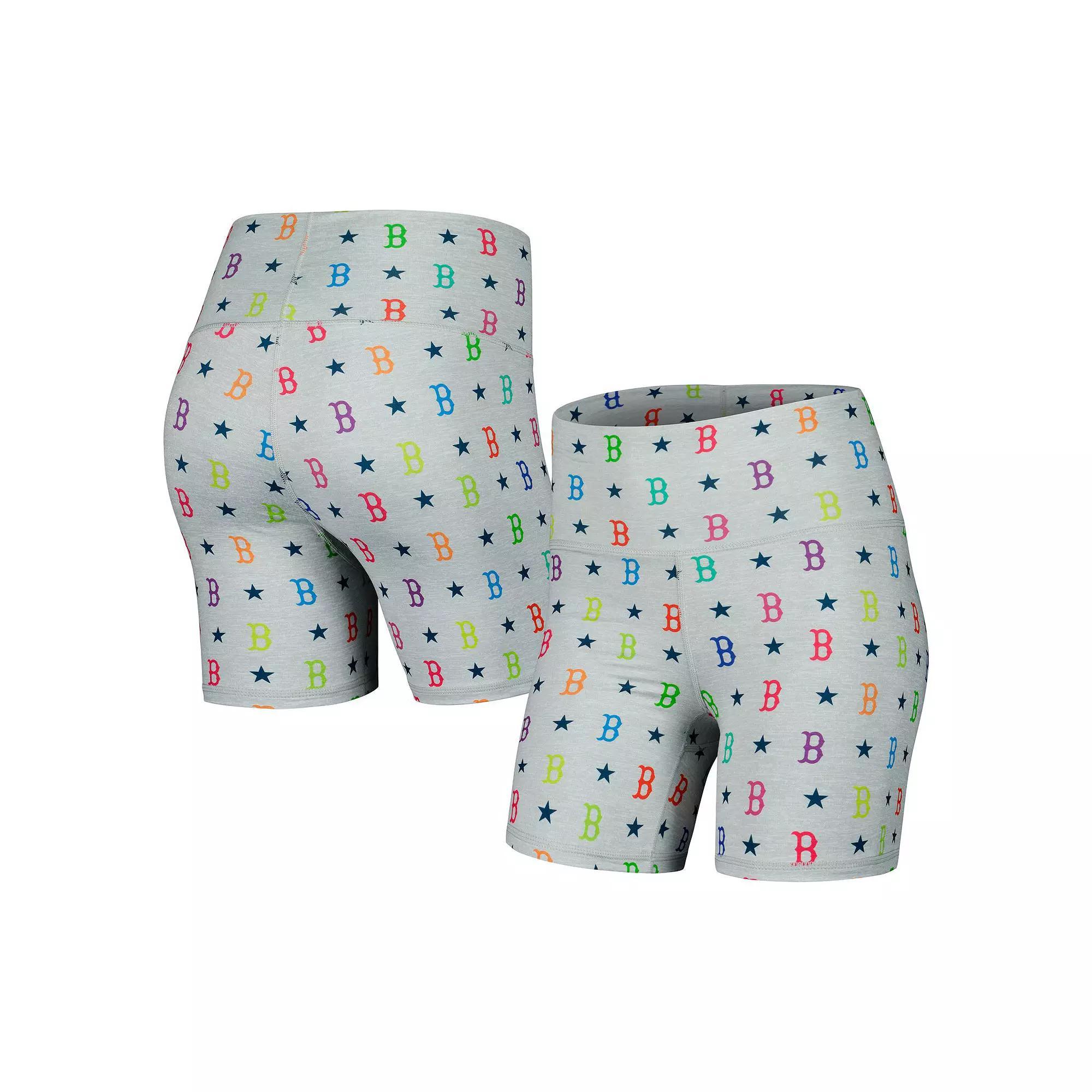 Women's Terez Gray Boston Red Sox TLC Rainbow Shorts, Size: XS, Grey Product Image