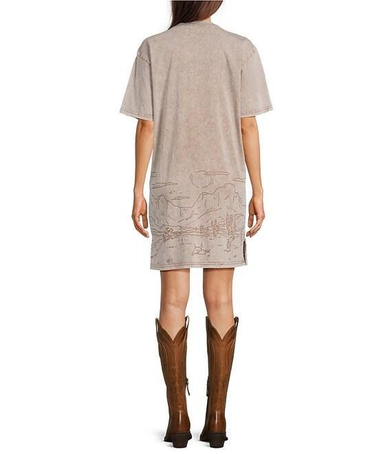 Ariat Road Trip Graphic Crew Neck Short Sleeve Tee Dress Product Image