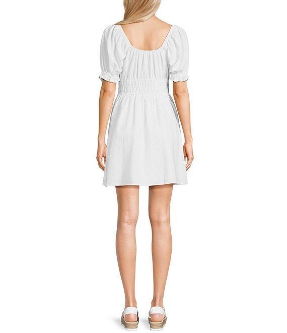 Copper Key Short Puff Sleeve Triple Elastic Waist Dress Product Image