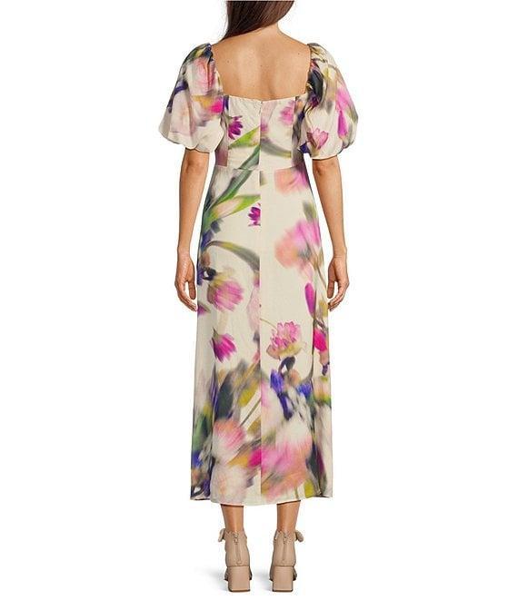 Alex Marie Sharon Linen Square Neck Short Sleeve Gown Product Image