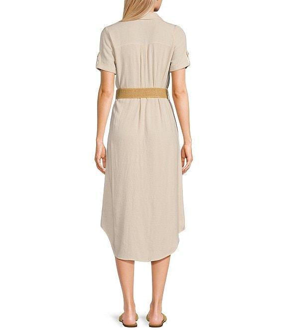 Blu Pepper Linen Blend Belated Shirt Dress Product Image