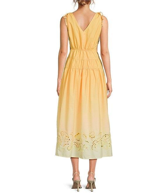 En Saison Taylor V-Neck Sleeveless Eyelet Trim Maxi Dress Product Image