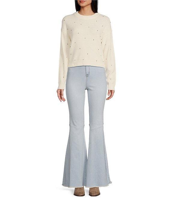 C&V Chelsea & Violet High Rise Raw Edge Flare Jeans Product Image