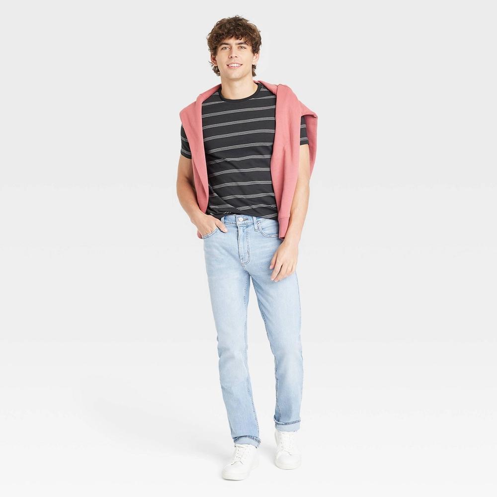 Men's Slim Fit Jeans - Goodfellow & Co™ Light Blue 42x32: Heavyweight Twill, Stretch, Mid Rise Product Image