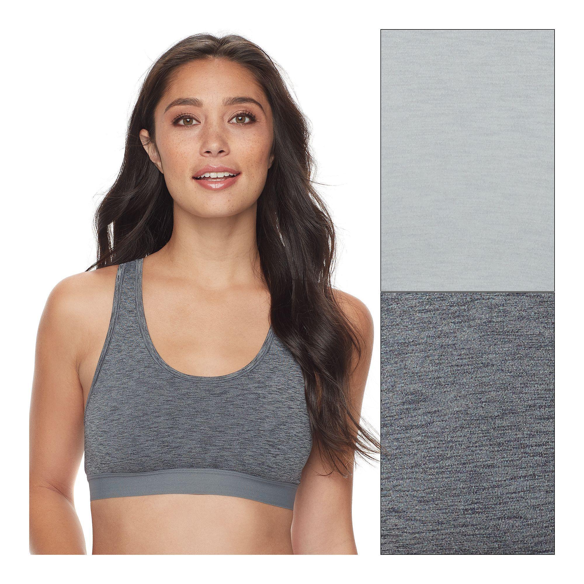 Women's Fruit of the Loom® Ultra Flex 2-pack Bralette 2DDFBRA, Size: Medium, Feather Gray Asst Product Image