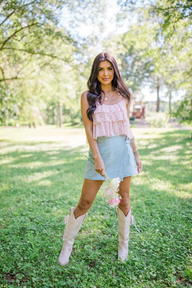 Been There Before Pink Floral Tiered Tank FINAL SALE Product Image