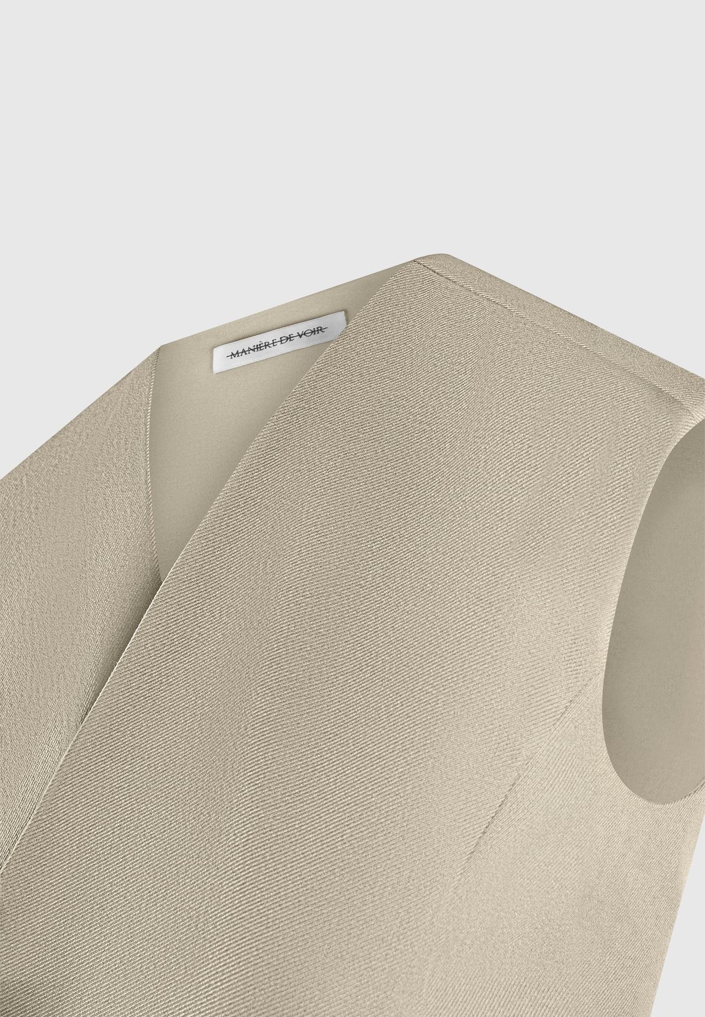 Laurence - Tailored Wrap Waistcoat - Beige Female Product Image