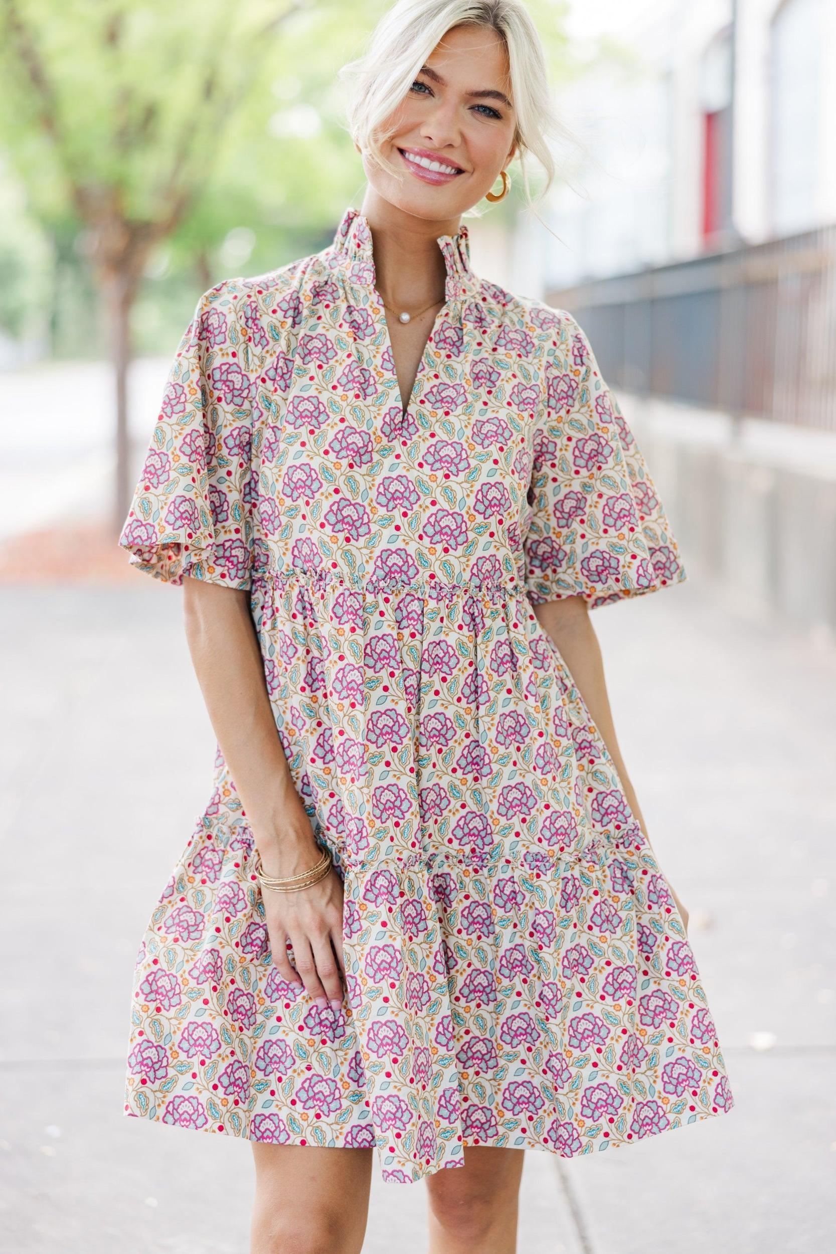 Feeling Your Best Magenta Purple Paisley Dress Female Product Image