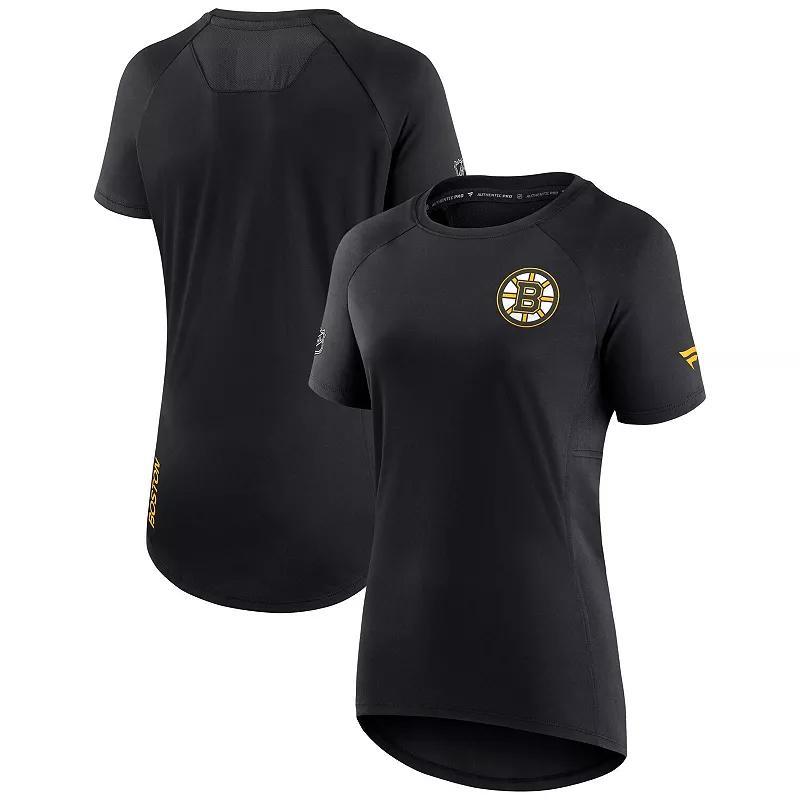 Women's Fanatics Branded Black Philadelphia Flyers Authentic Pro Rink Raglan Tech T-Shirt, Size: 3XL, Fly Black Product Image