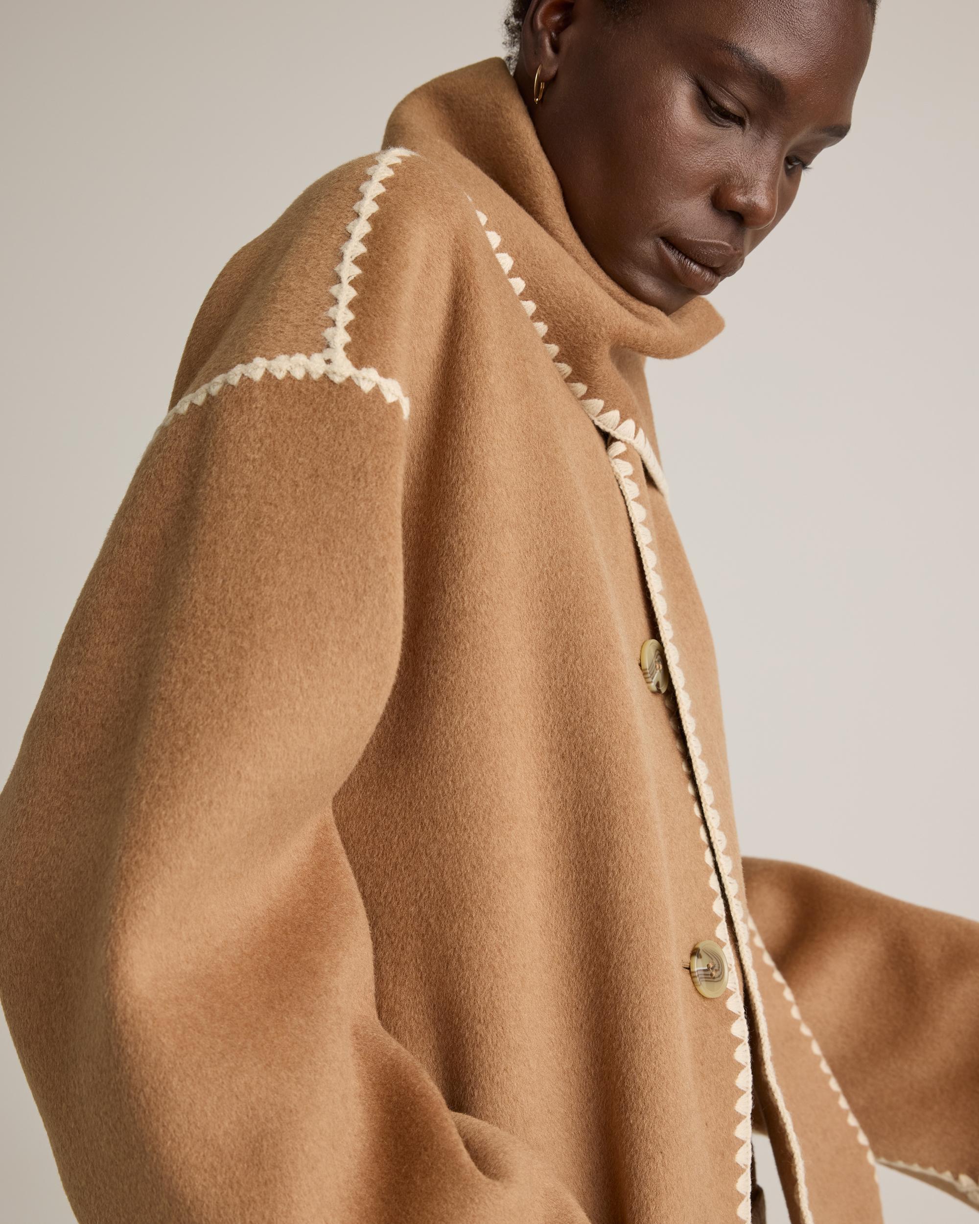 Quince | Women's Double-Faced Merino Wool Scarf Coat Product Image