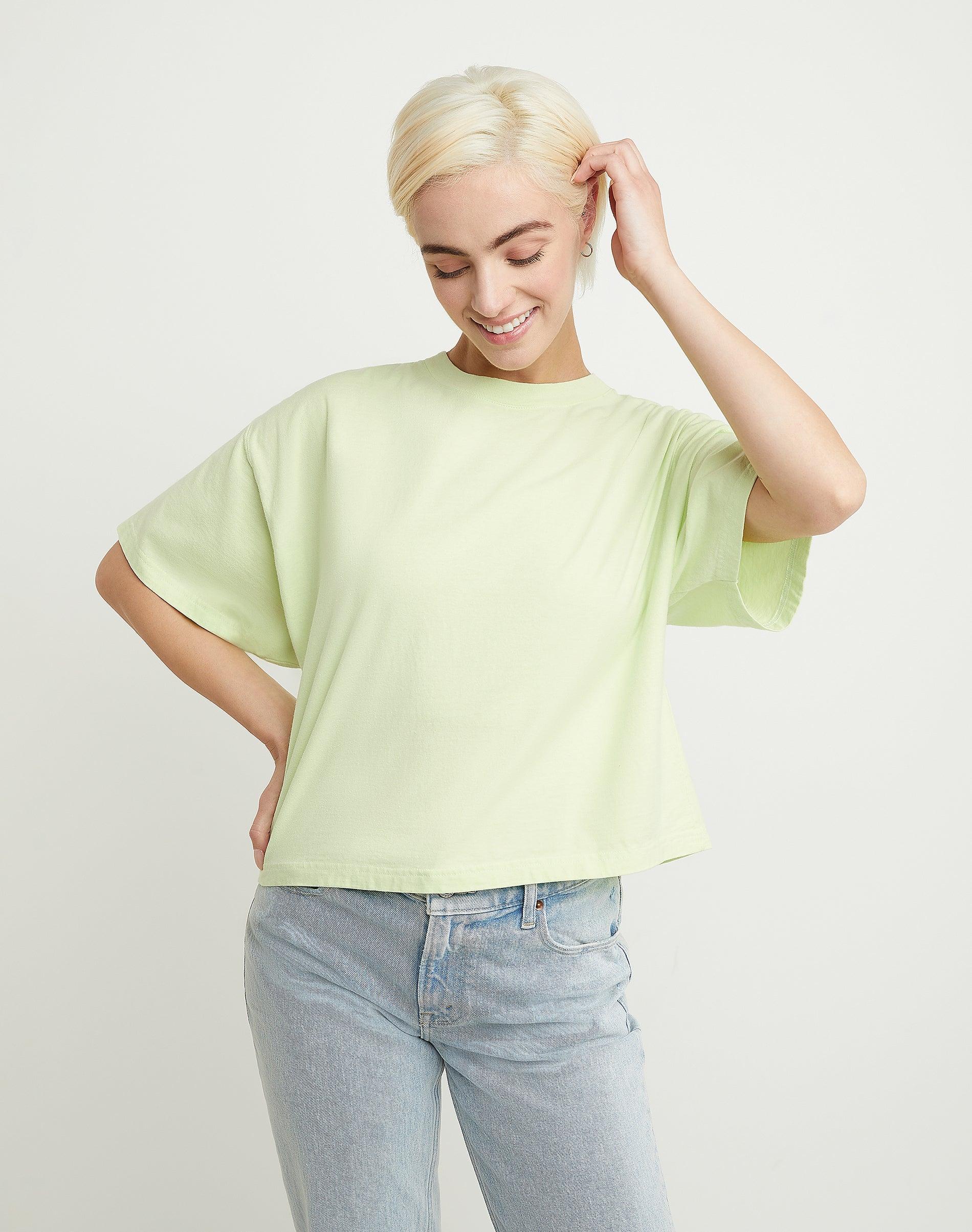 Hanes Womens Garment Dyed Cropped Cotton T-Shirt Anchor Slate 2XL Product Image