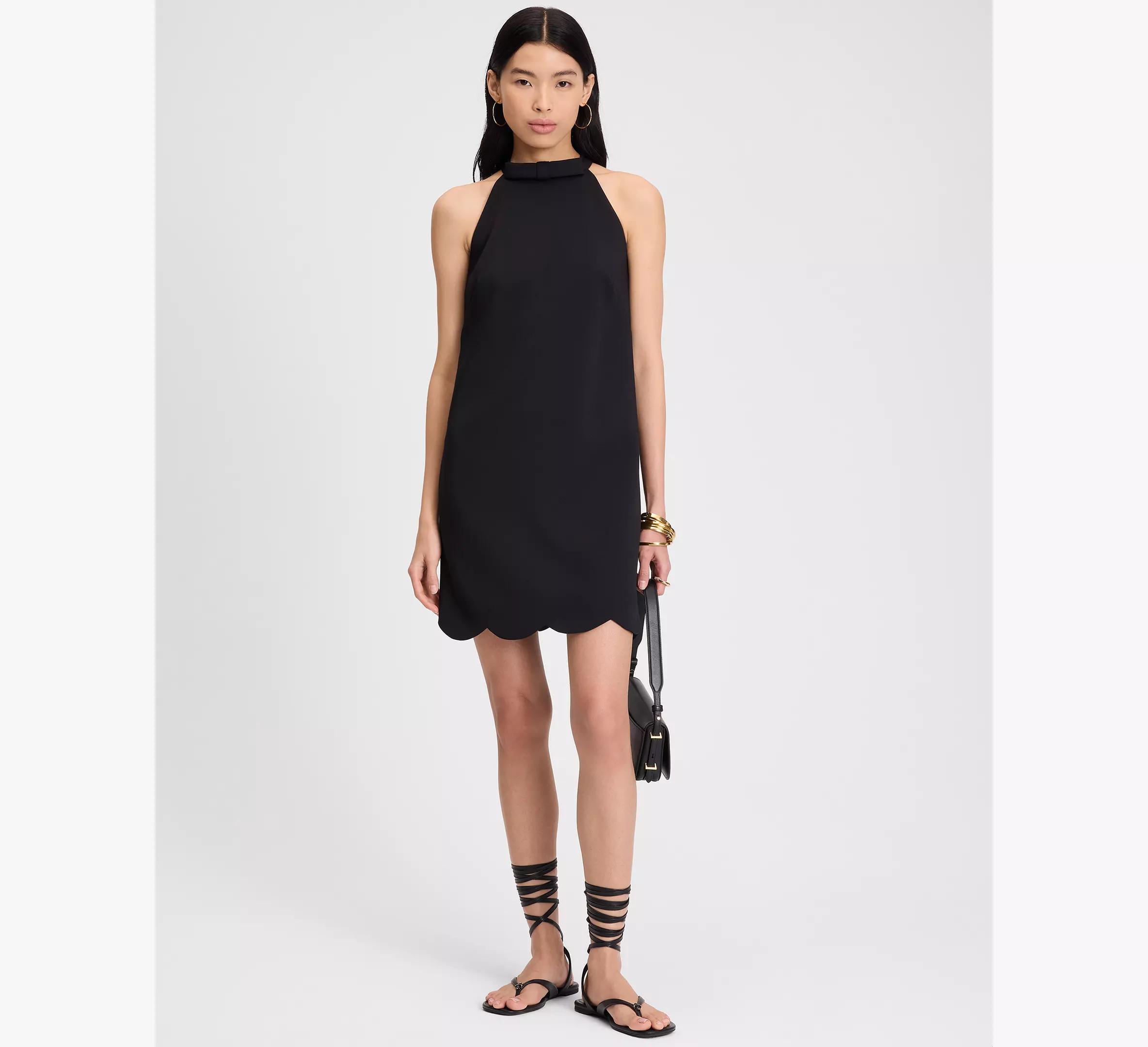 Scallop Bow Neck Dress Product Image