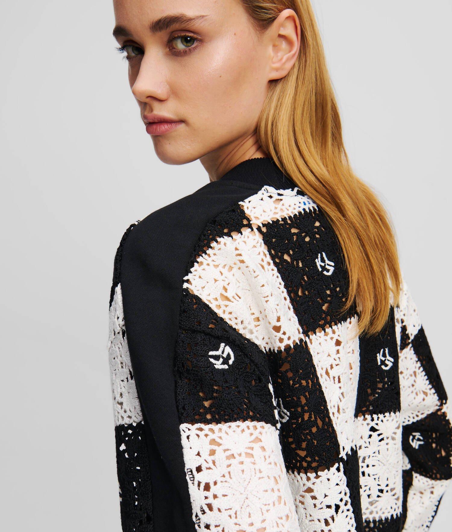 CROCHET CROPPED SWEATER Product Image