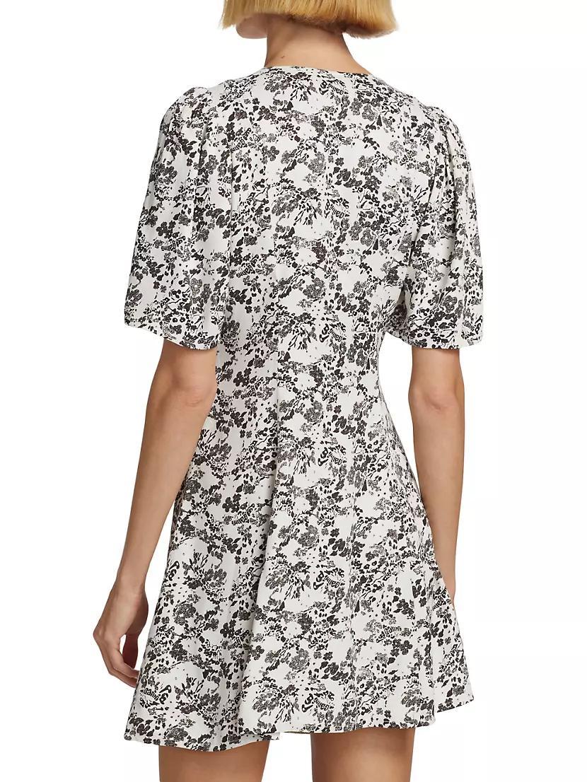 Floral Twill Wrap Minidress Product Image