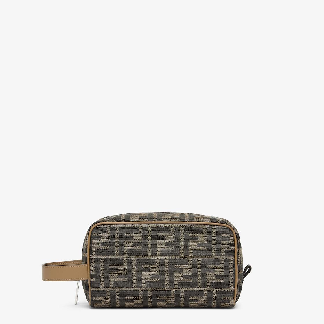 Small FF Jacquard Toiletry CaseBrown FF jacquard toiletry case Product Image