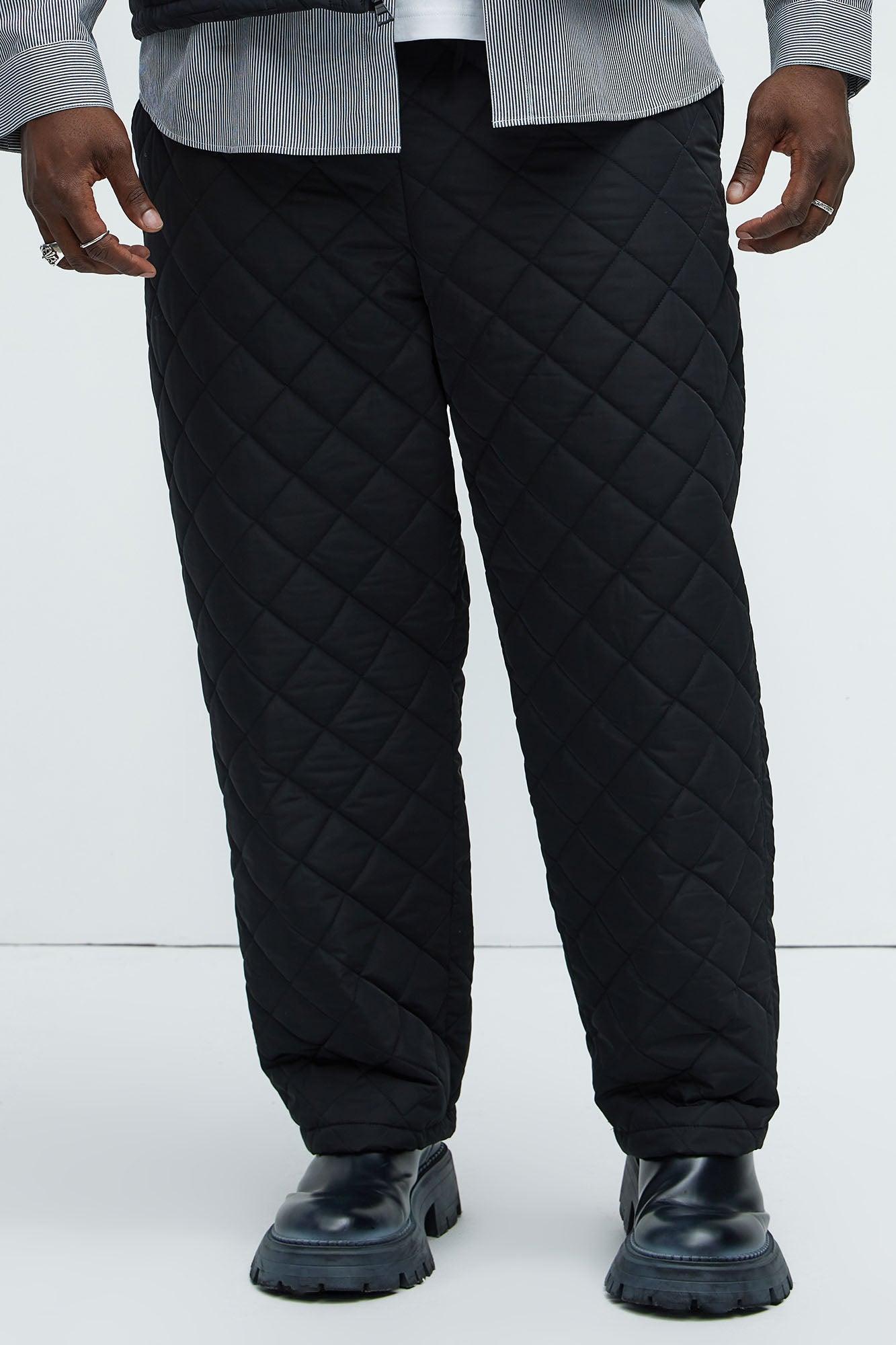 Deebo Straight Quilted Pants - Black Product Image
