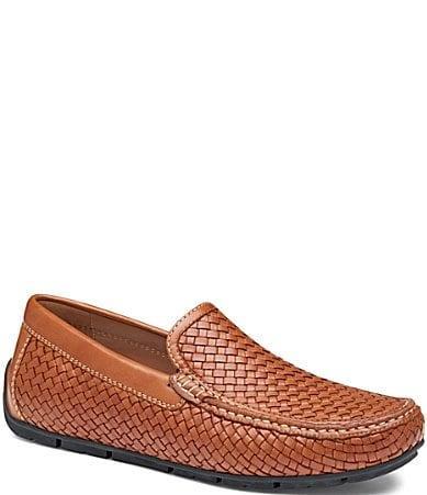 Johnston  Murphy Collection Mens Baldwin Woven Leather Slip On Venetian Loafers Product Image