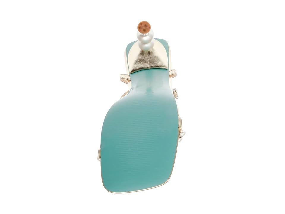 Blue by Betsey Johnson Jacy Metallic Leather Pearl Heel Dress Sandals Product Image