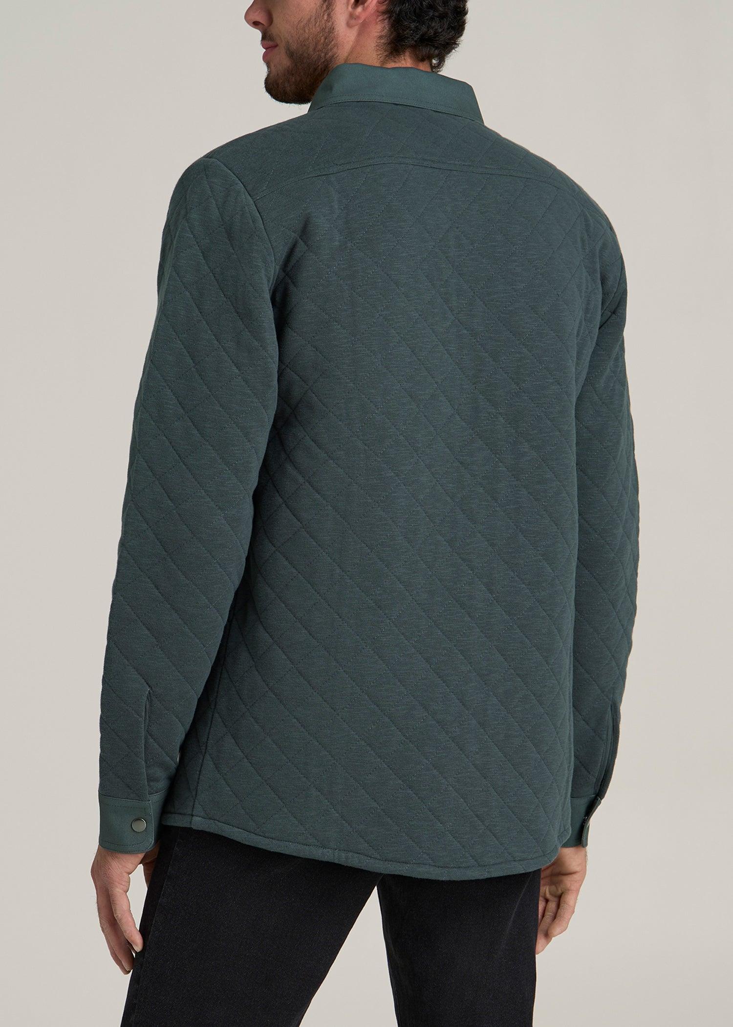 Quilted Shacket for Tall Men in Soft Green Product Image