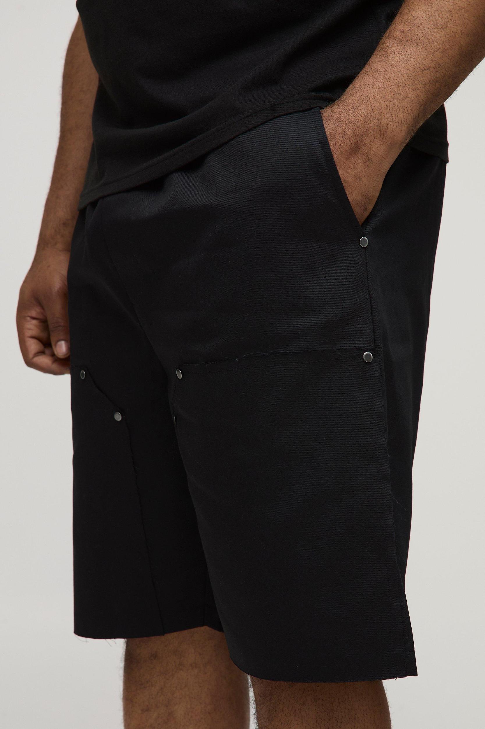 Plus Relaxed Fit Elasticated Carpenter Shorts | boohooMAN USA Product Image