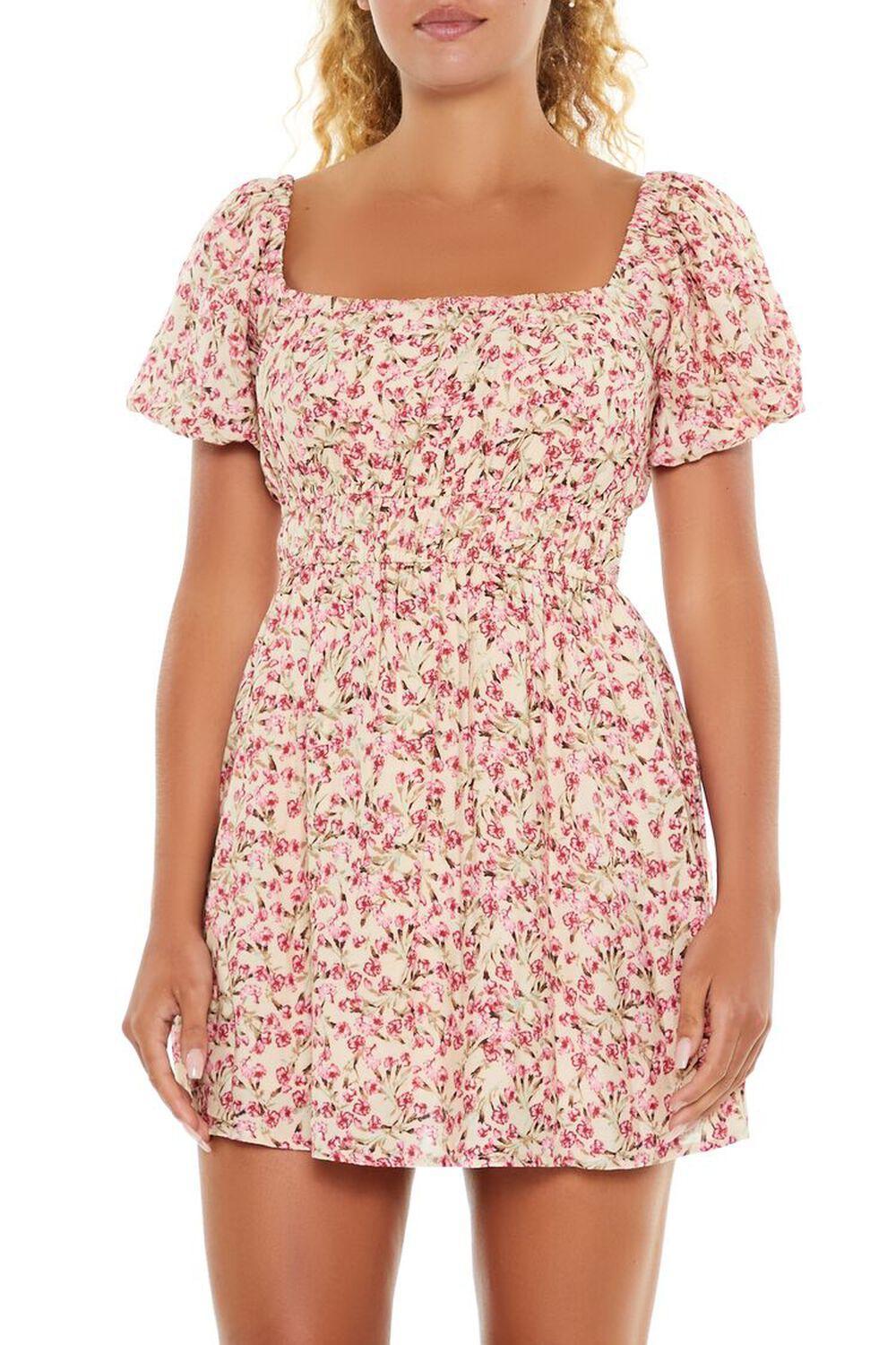 Floral Print Babydoll Mini Dress | Forever 21 Product Image