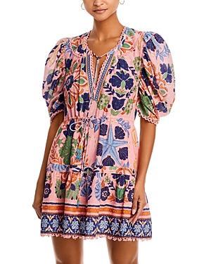 Farm Rio Seashell Tapestry Cotton Mini Dress Product Image