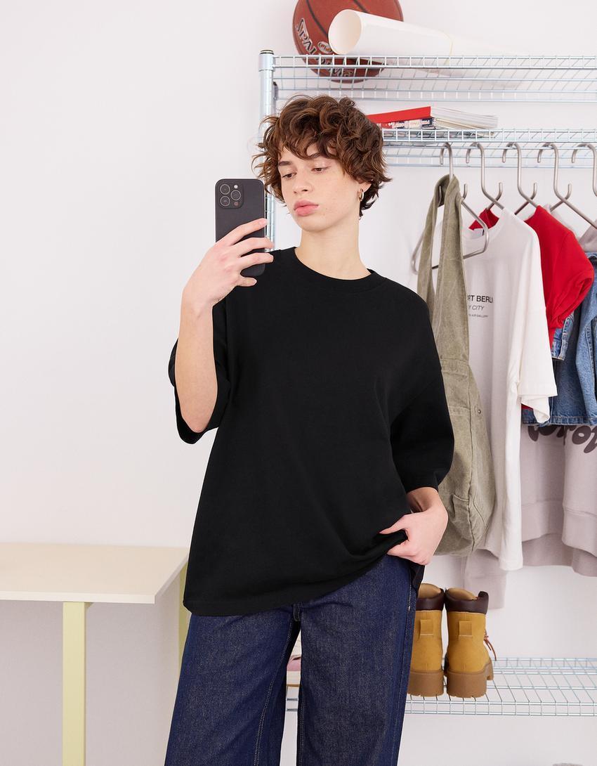 Oversize short sleeve heavy cotton T-shirt Product Image