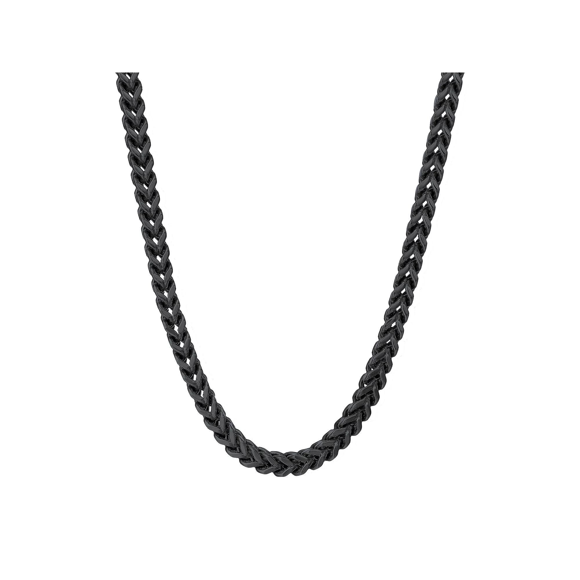 Mens LYNX 6 mm Foxtail Chain Necklace Black Tone Product Image