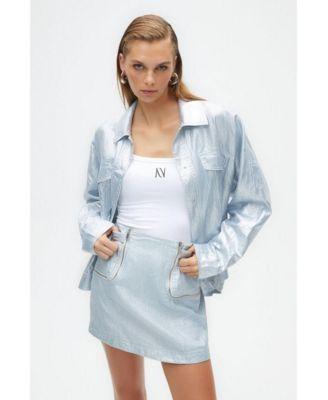 Nocturne Womens Metallic Shell Detailed Jacket Product Image