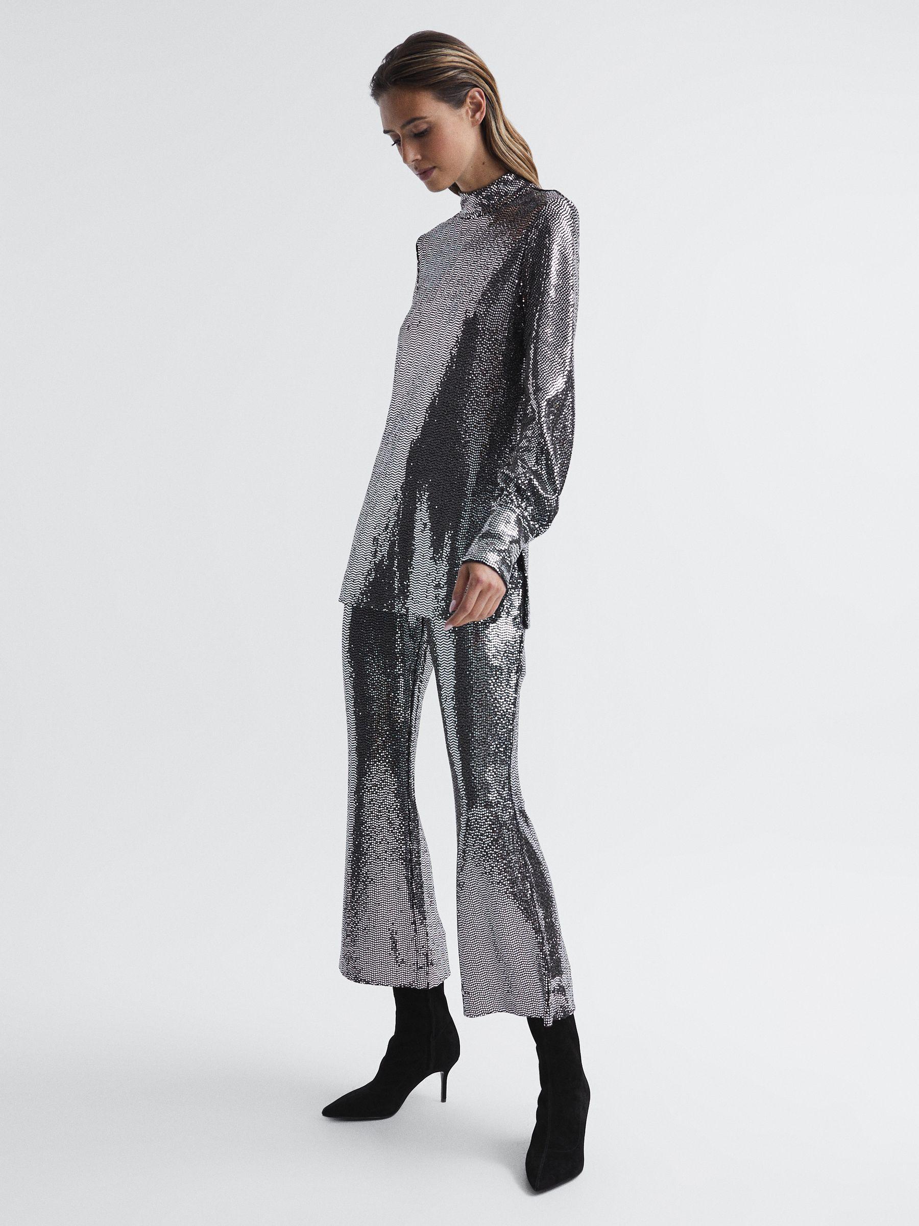 Sequin Occasion Top in Silver Product Image