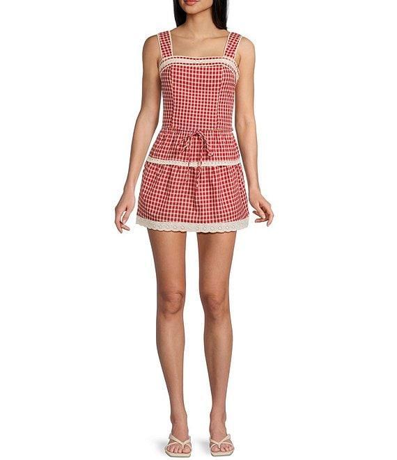 Bailey Rose Red Gingham Sleeveless Coordinating Tank Top Product Image