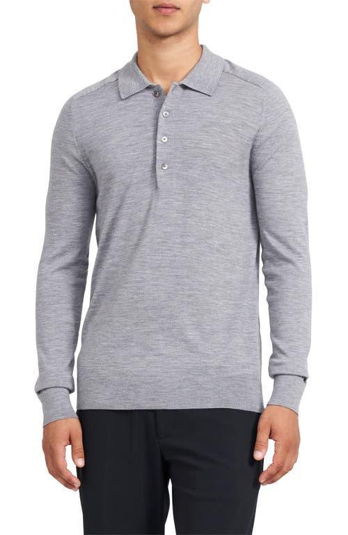 Mens Long-Sleeve Heathered Polo Shirt Product Image