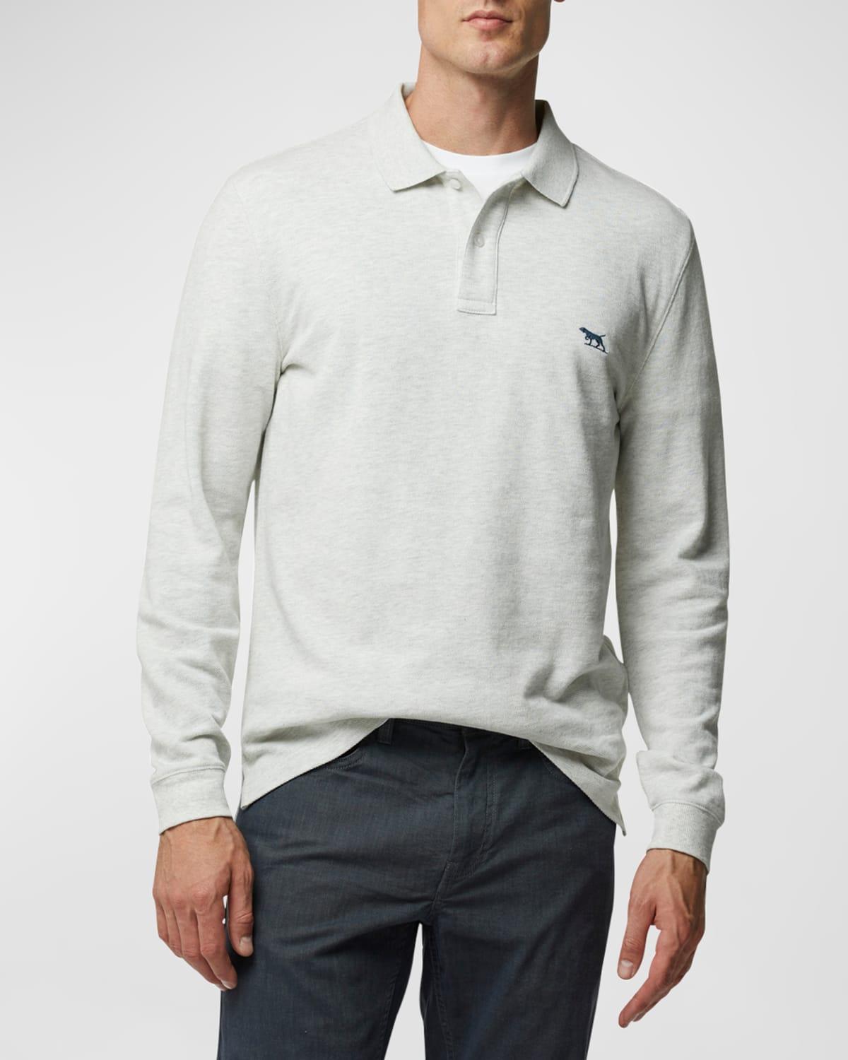 Mens Long-Sleeve Pique Polo Shirt Product Image