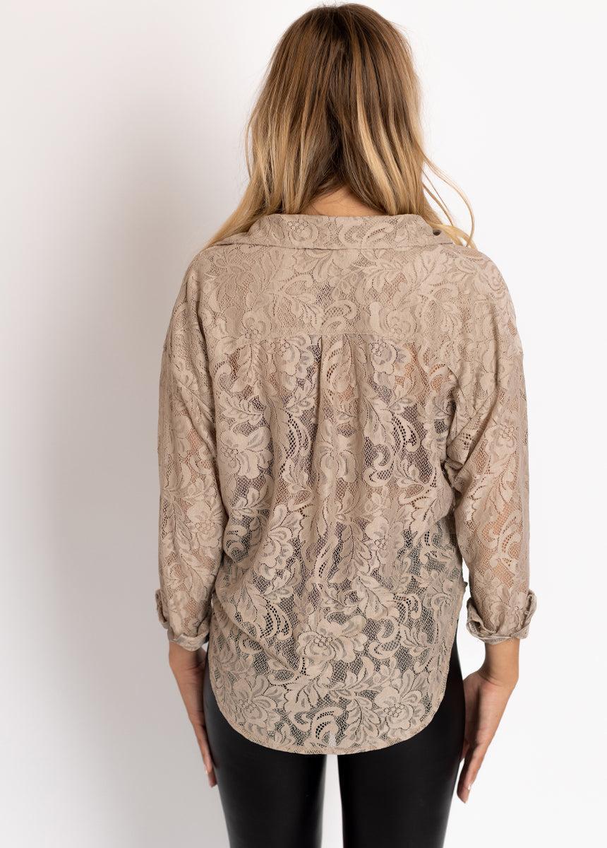 Caeley Top in Light Taupe Female Product Image