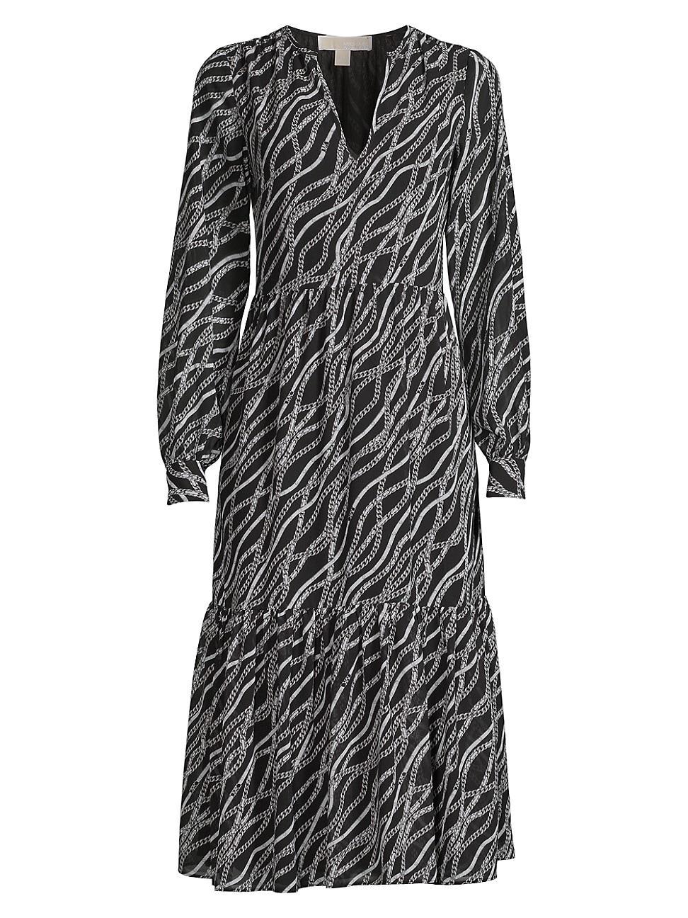 Status Print Georgette Midi Dress Product Image
