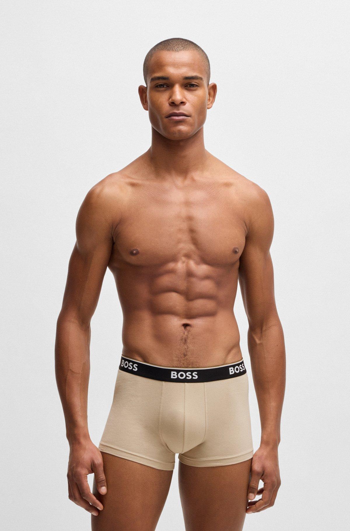Three-pack of stretch-cotton trunks with logo waistbands Product Image
