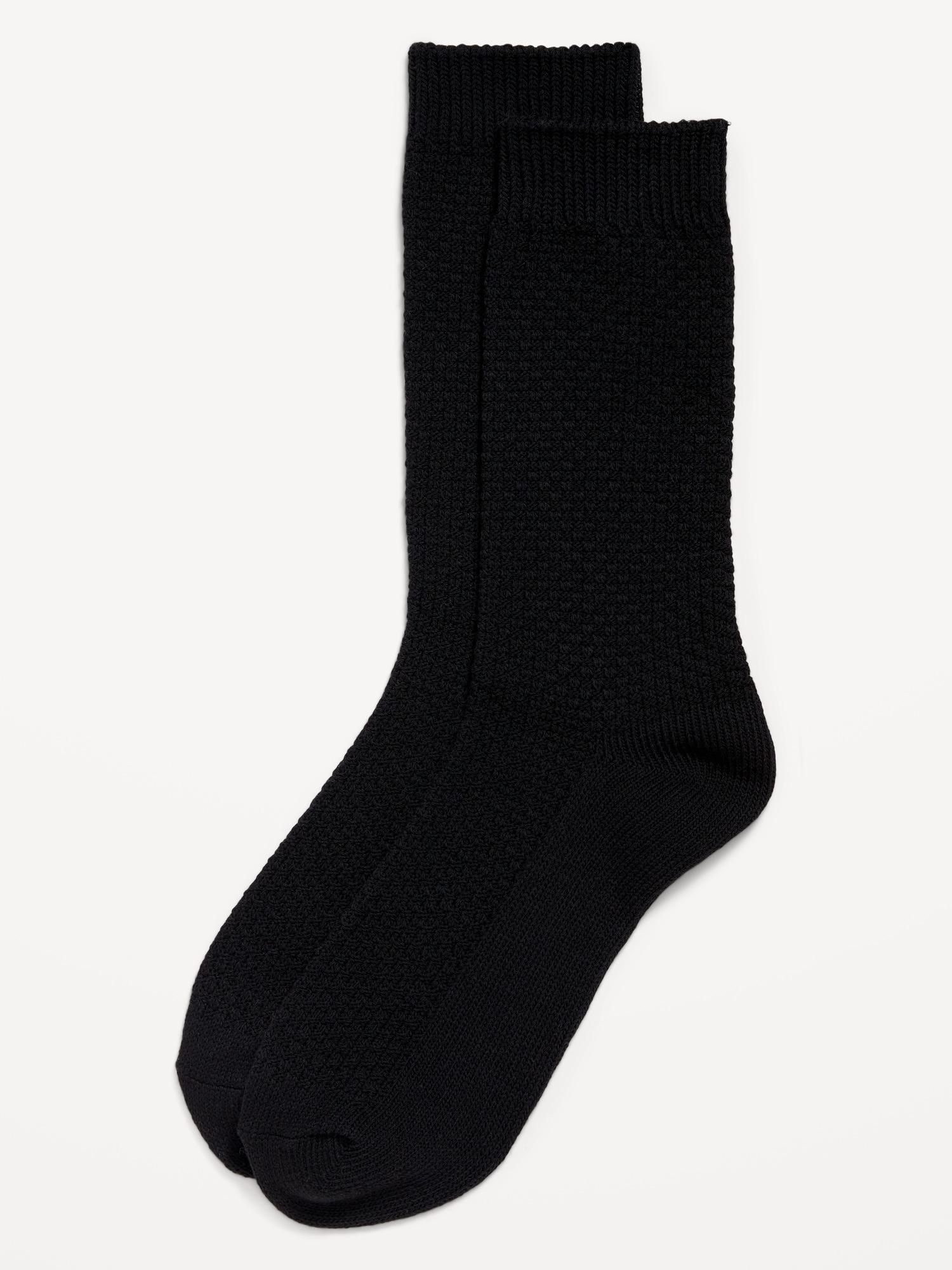 Waffle-Knit Crew Socks for Men Product Image
