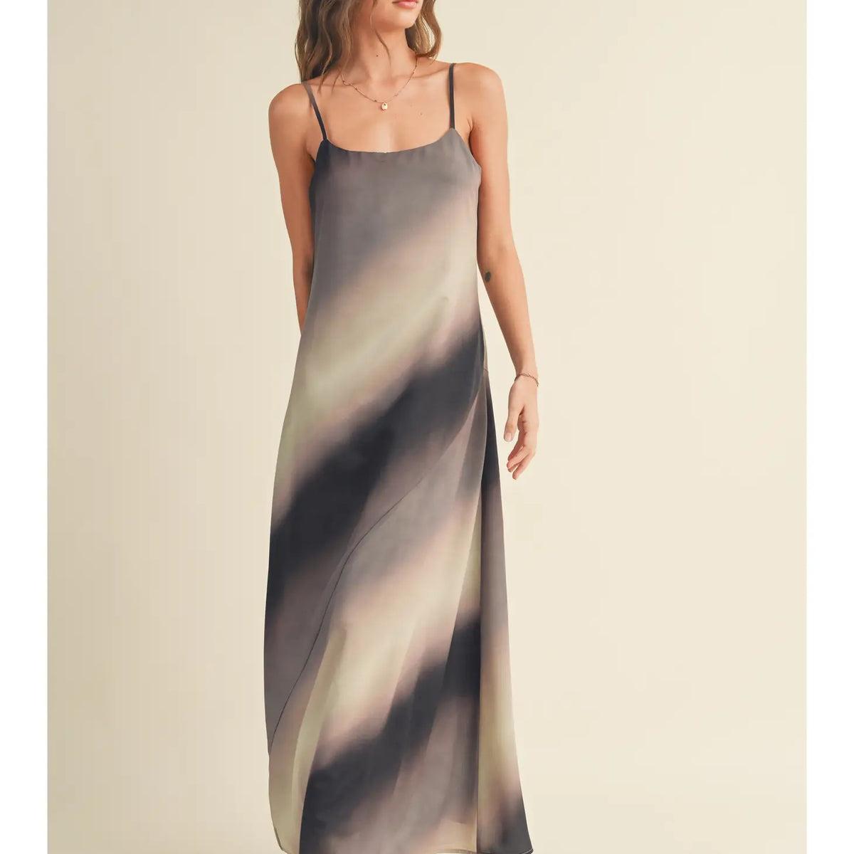 Brushed Color Print Maxi Dress Product Image