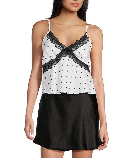 Evolutionary Sleeveless V-Neck Polka Lace Cami Top Product Image